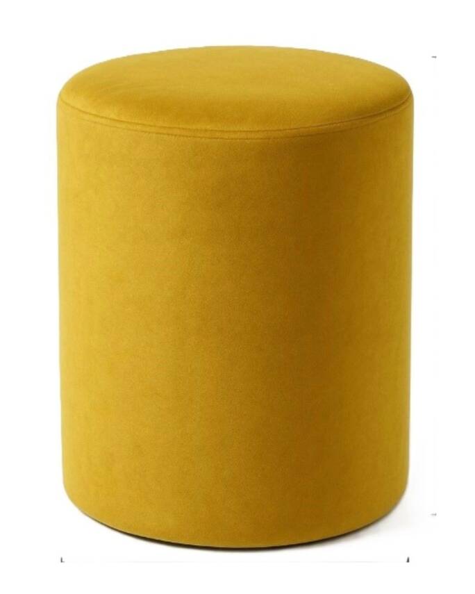 Armegeda Babyface Kumaş Yuvarlak Puf 30x30x45 cm – Hardal Sarısı - 1