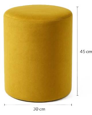 Armegeda Babyface Kumaş Yuvarlak Puf 30x30x45 cm – Hardal Sarısı (1)