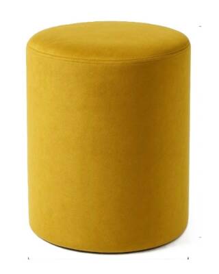 Armegeda Babyface Kumaş Yuvarlak Puf 30x30x45 cm – Hardal Sarısı