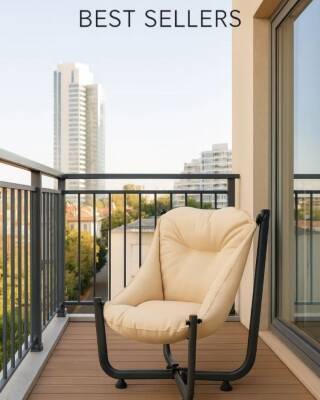 Armegeda Ekru Renk Metal Minderli Sandalye | Katlanabilir Dayanıklı Rahat Bahçe Balkon Kamp Kafe (1)