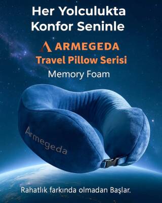 Armegeda İndigo Memory Foam Boyun Destekli Seyahat Yastığı – U Şekilli