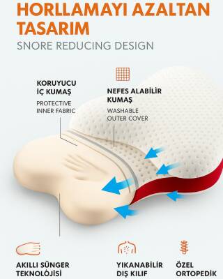Armegeda Visco Kelebek Yastık Rahat Uyku Horlama Yastığı Profesyonel VBK01 (1)