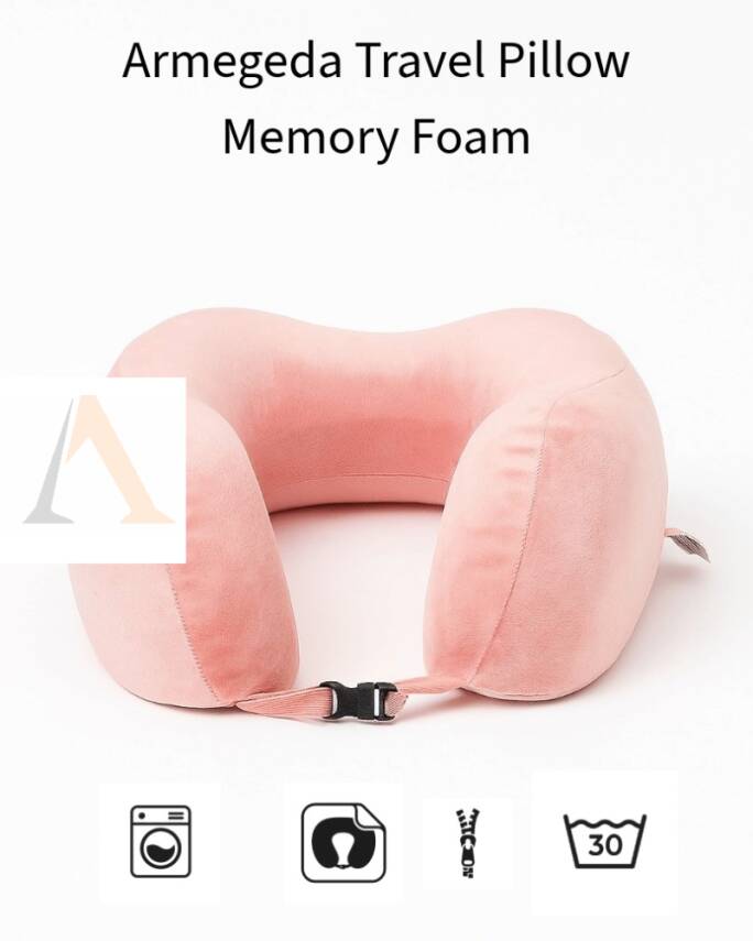 Armegeda Visco, Seyahat, Boyun, Yastığı, Rahat, Uyku, PEMBE, kadifemsi - 2