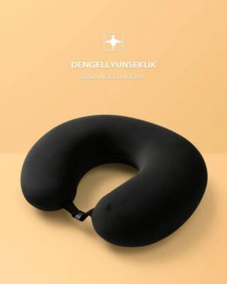Armegeda Visco, Seyahat, Boyun, Yastığı, Rahat, Uyku,Siyah, kadifemsi - 4