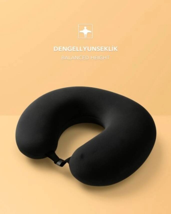 Visco, Seyahat, Boyun, Yastığı, Rahat, Uyku,Siyah, kadifemsi - 5
