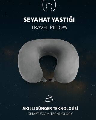 Armegeda Visco, Seyahat, Boyun, Yastığı, Rahat, Uyku,Gri, kadifemsi 