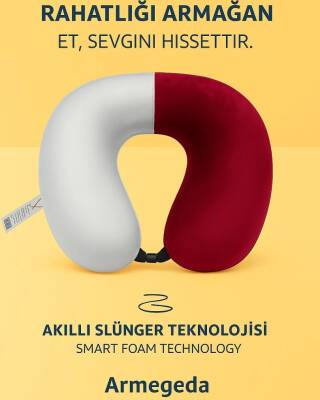 Armegeda Visco, Seyahat, Boyun, Yastığı, Rahat, Uyku, Narkırmızısı, kadifemsi  (1)