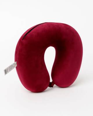 Visco Ortapedik Seyahat Boyun Yastığı Rahat Uyku Narkırmızısı kadifemsi  - 5