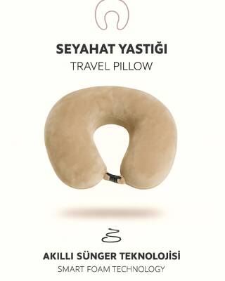 Armegeda Visco, Seyahat, Boyun, Yastığı, Rahat, Uyku, Bej, kadifemsi  - 3