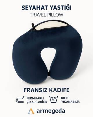 Armegeda Visco, Seyahat, Boyun, Yastığı, Rahat, Uyku,lacivert, kadifemsi  (1)