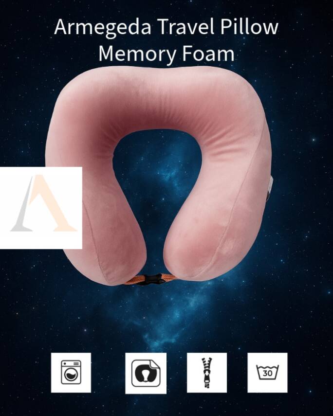 Armegeda Visco, Seyahat, Boyun, Yastığı, Rahat, Uyku, PEMBE, kadifemsi - 1