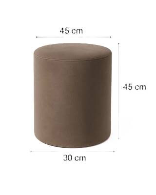Armegeda Yuvarlak Puf Babyface Kahve 04 - Modern Dekoratif Oturma Pufu Rahat Şık Tasarım - 3