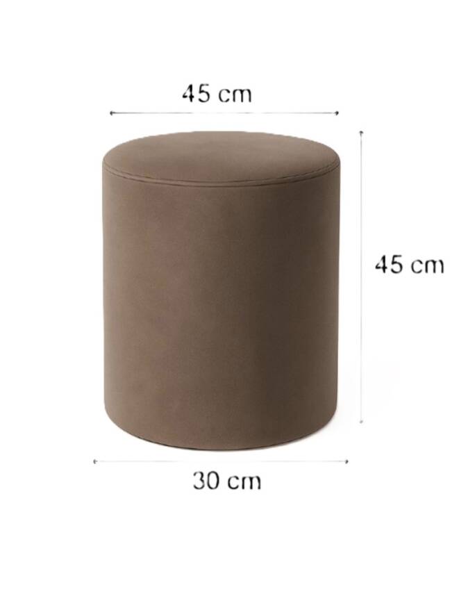 Armegeda Yuvarlak Puf Babyface Kahve 04 - Modern Dekoratif Oturma Pufu Rahat Şık Tasarım - 3