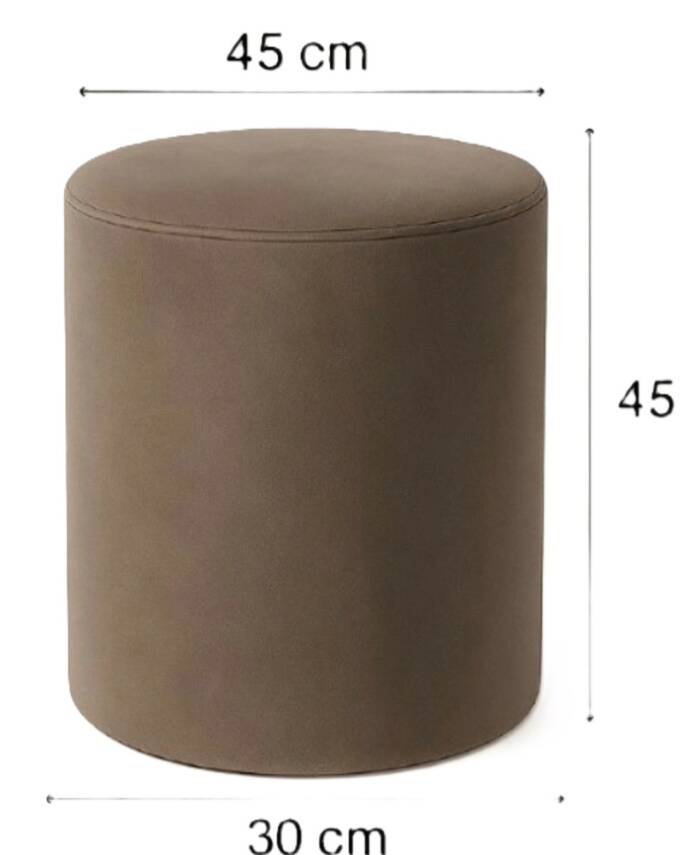 Armegeda Yuvarlak Puf Babyface Kahve 04 - Modern Dekoratif Oturma Pufu Rahat Şık Tasarım - 1