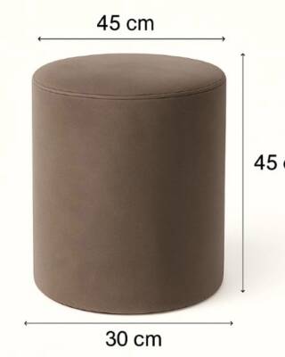Yuvarlak Puf Babyface Kahve 04 - Modern Dekoratif Oturma Pufu Rahat Şık Tasarım (1)