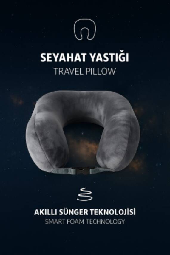 Armegeda Gri Memory Foam Boyun Destekli Seyahat Yastigi – U Sekilli - 1