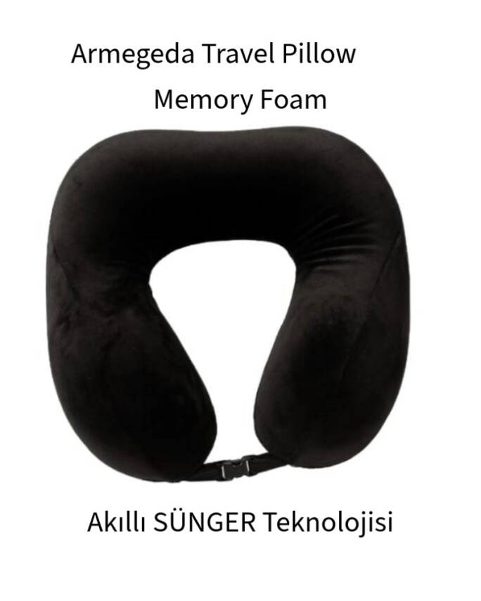 Armegeda Gri Memory Foam Boyun Destekli Seyahat Yastigi – U Sekilli  - 2