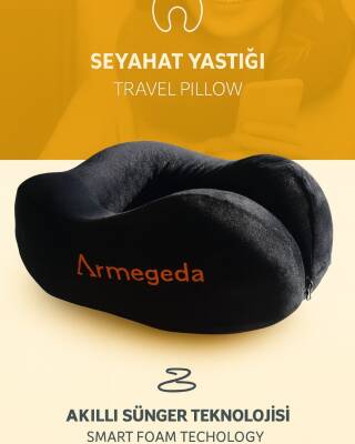 Armegeda Gri Memory Foam Boyun Destekli Seyahat Yastigi – U Sekilli 