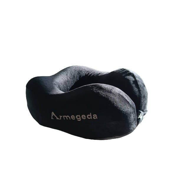 Siyah Visco Seyahat Boyun Yastığı - Memory Foam Ortopedik Destek - Kadifemsi Kılıf - 2