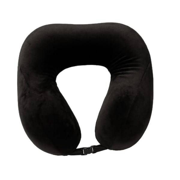 Siyah Visco Seyahat Boyun Yastığı - Memory Foam Ortopedik Destek - Kadifemsi Kılıf - 4