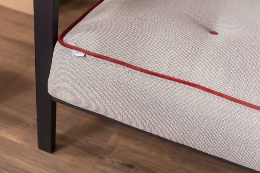 Futon Norik Kanepe – Gri Döşeme, Siyah Ahşap Ayak, Modern Tasarım  - 2