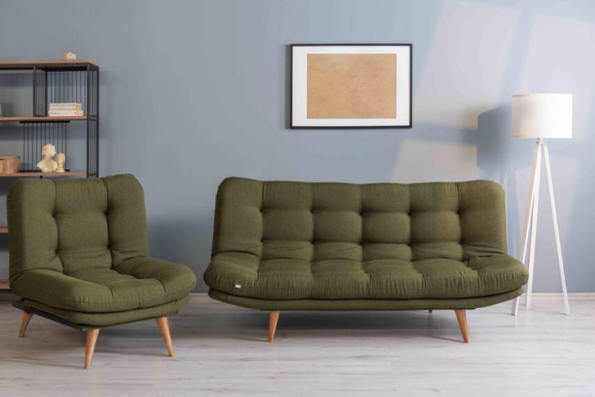 Futon Maris Modern Gri Kanepe – Ahsap Ayakli, Konforlu Tasarim | Armegeda - 6