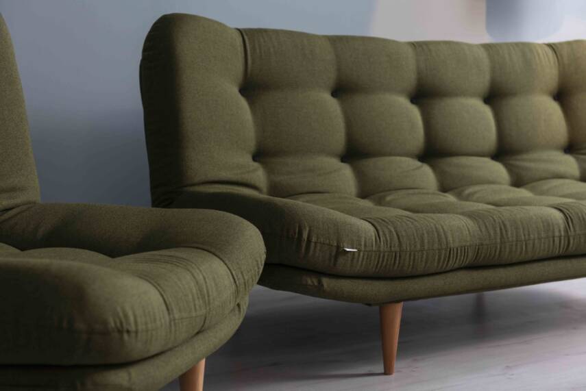 Futon Maris Modern Gri Kanepe – Ahsap Ayakli, Konforlu Tasarim | Armegeda - 9