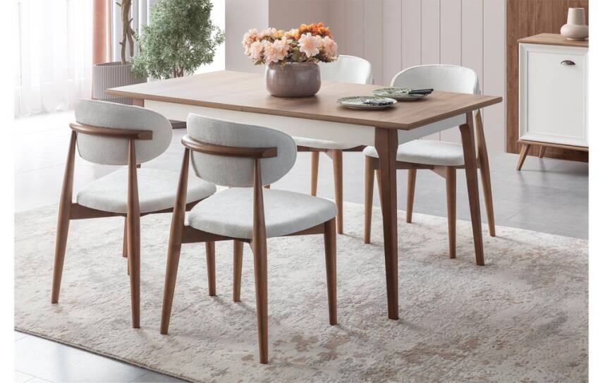 Ada Yemek Odasi Takimi | Modern Beyaz ve Ahsap Tasarim – Armegeda - 2