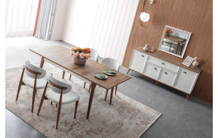 Ada Yemek Odasi Takimi | Modern Beyaz ve Ahsap Tasarim – Armegeda - 3