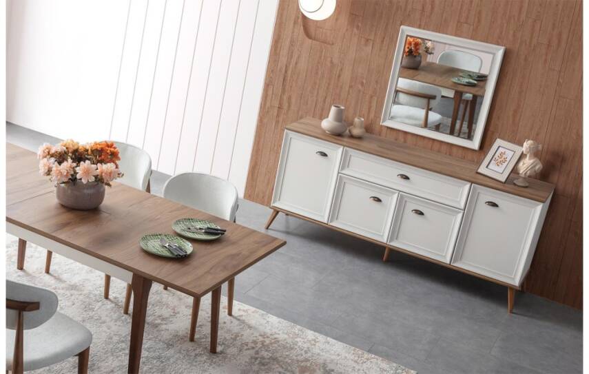 Ada Yemek Odasi Takimi | Modern Beyaz ve Ahsap Tasarim – Armegeda - 5