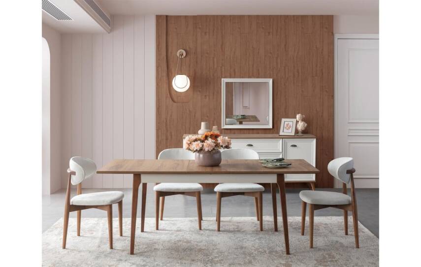 Ada Yemek Odasi Takimi | Modern Beyaz ve Ahsap Tasarim – Armegeda - 4