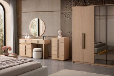 Asya Yatak Odası Takımı – Modern Ahşap Tasarım, Fonksiyonel Gardırop ve Sık Karyola  - 5