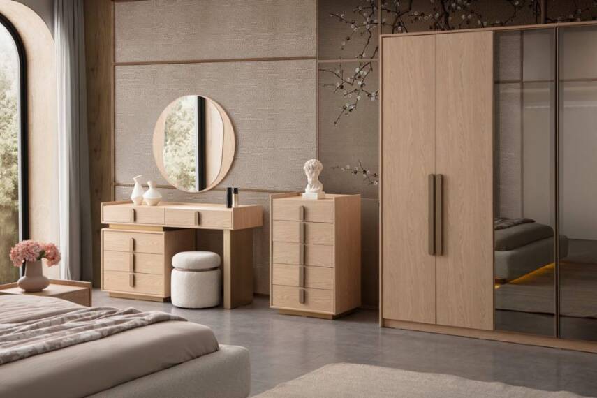 Asya Yatak Odası Takımı – Modern Ahşap Tasarım, Fonksiyonel Gardırop ve Sık Karyola  - 5