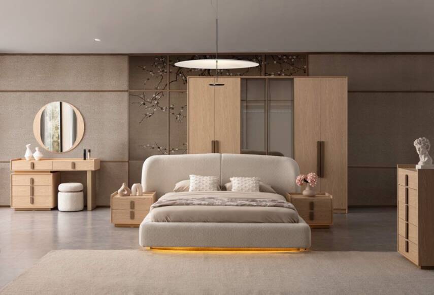Asya Yatak Odası Takımı – Modern Ahşap Tasarım, Fonksiyonel Gardırop ve Sık Karyola  - 8